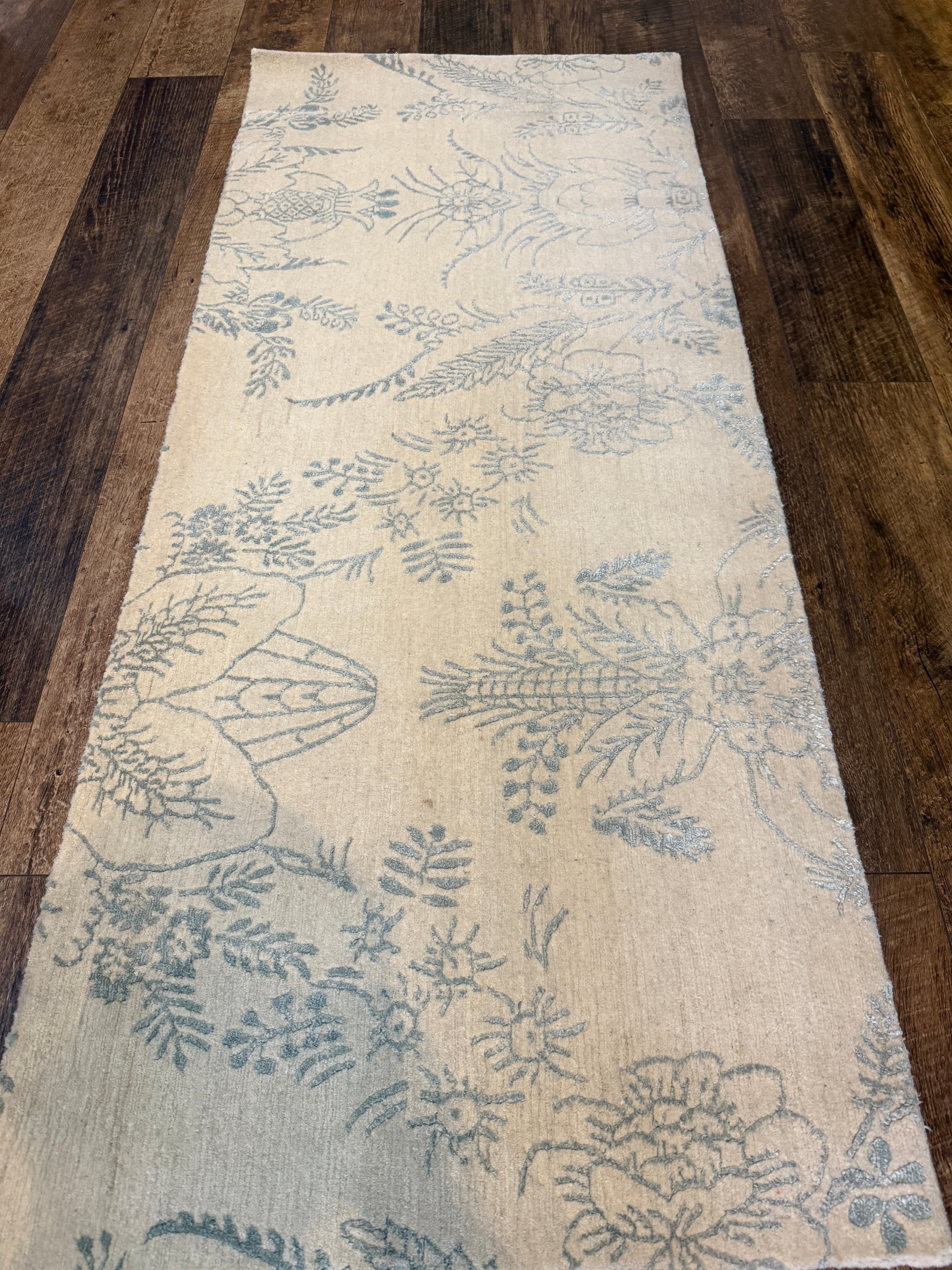 2'3" x 5'6" Tibet custom floral wool/silk