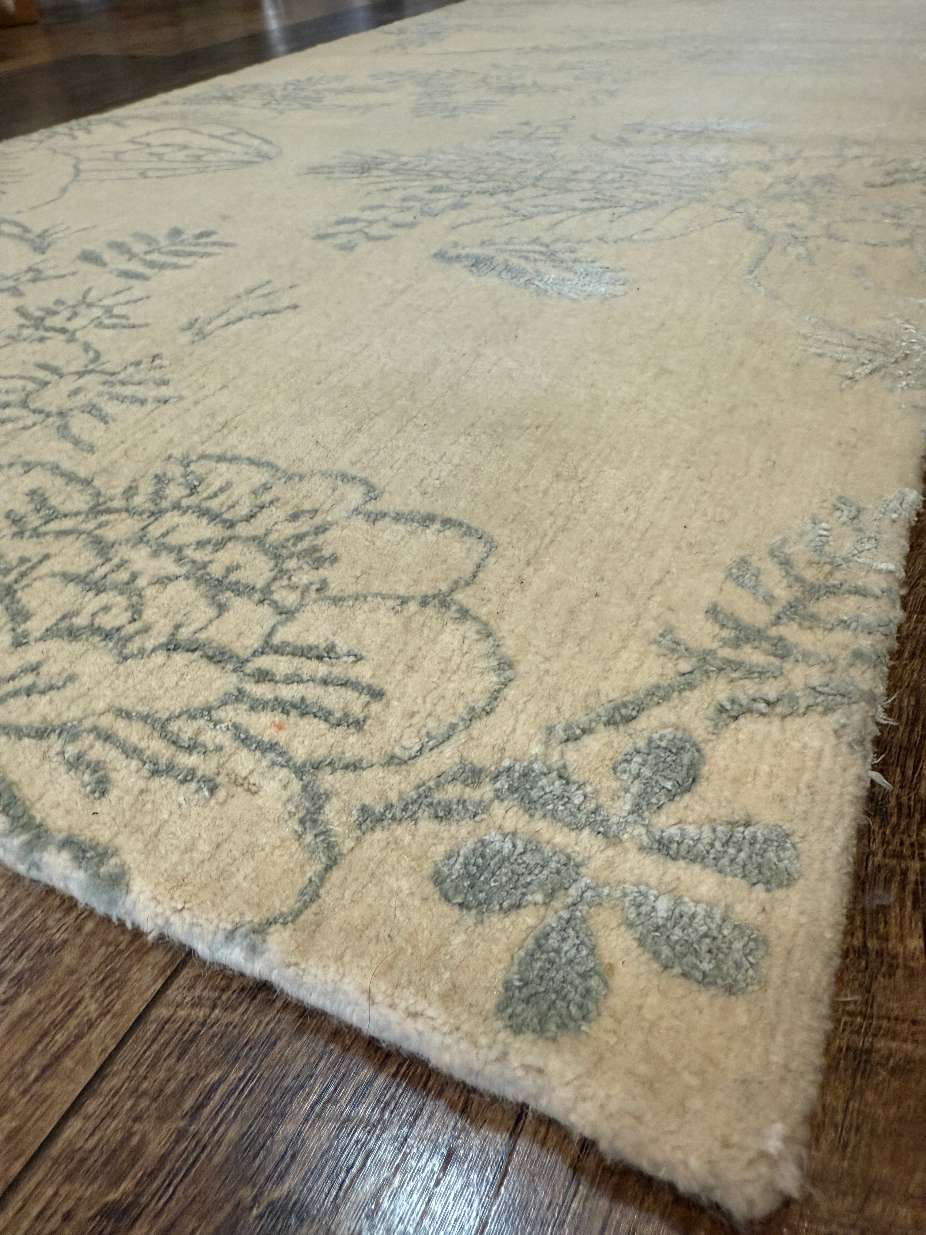 2'3" x 5'6" Tibet custom floral wool/silk