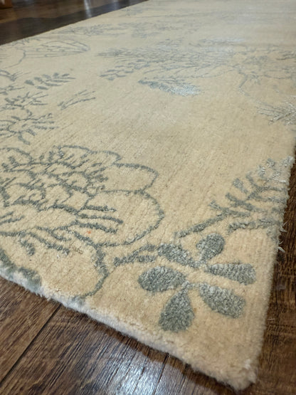2'3" x 5'6" Tibet custom floral wool/silk